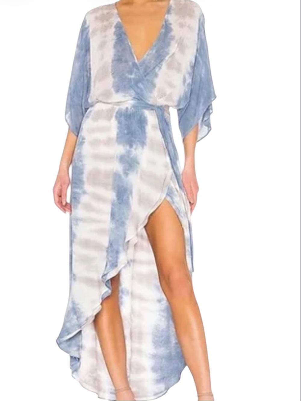 Young Fabulous & Broke Isla Dress blue and gray tie-dye colorway Size Small
